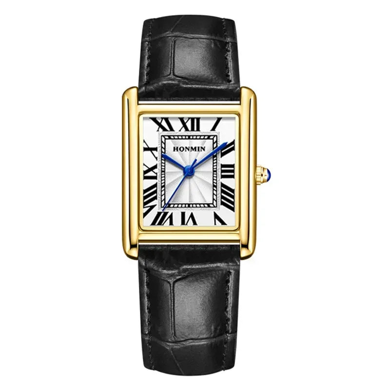 Luxury Couple's Watch Set for Women & Men | Elegant Leather Strap Quartz Wristwatch | Waterproof Iced Out Watch Style | 2026 New Fashion Gift | Caratix - CaratixJewelry